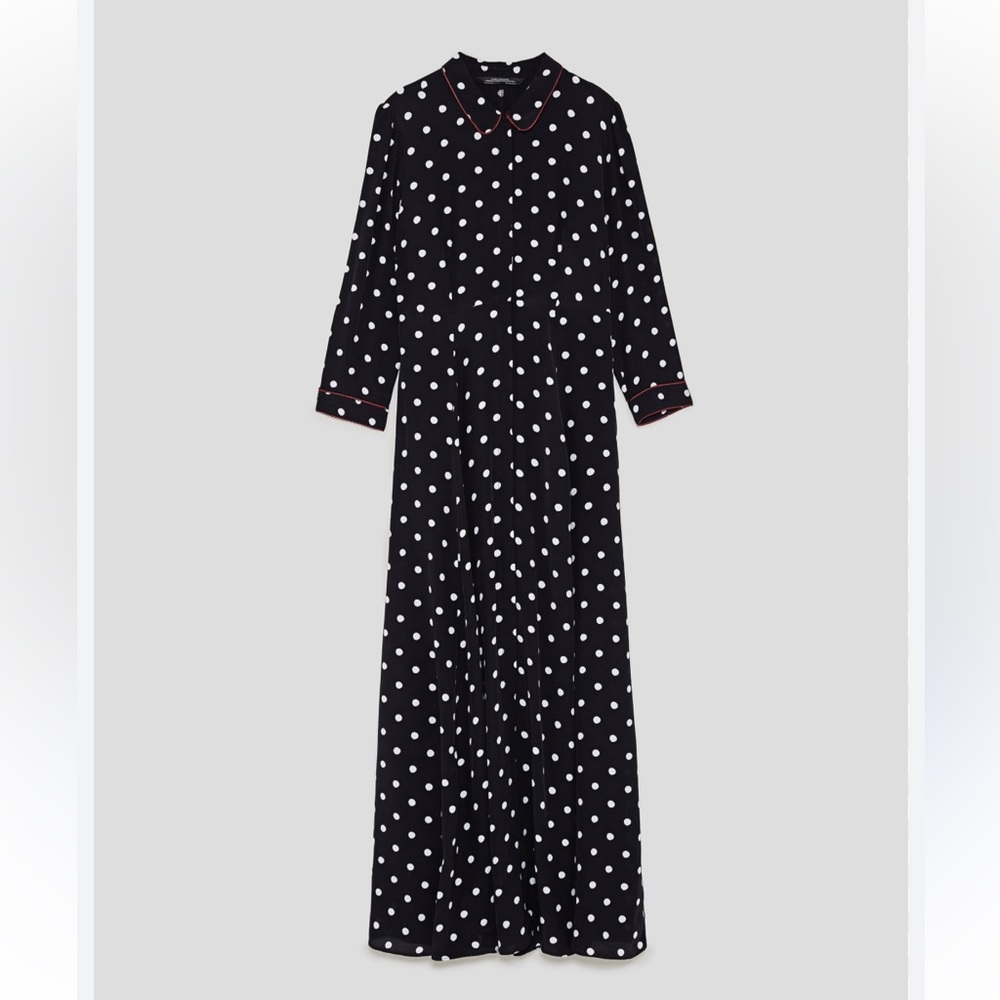 Zara long polka dot dress